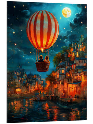 Stampa su alluminio Balloon Over Midnight