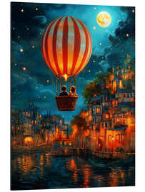 Stampa su alluminio Balloon Over Midnight - Annika Persson