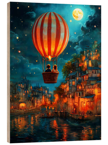 Puutaulu Balloon Over Midnight