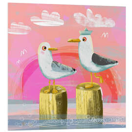 Hartschaumbild Zwei verliebte Möwen II - Julia Reyelt