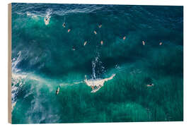 Wood print Surfing in the Ocean, Australia - Matteo Colombo
