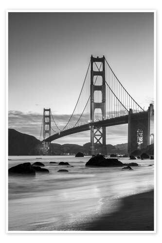 Poster Golden Gate Bridge sunrise