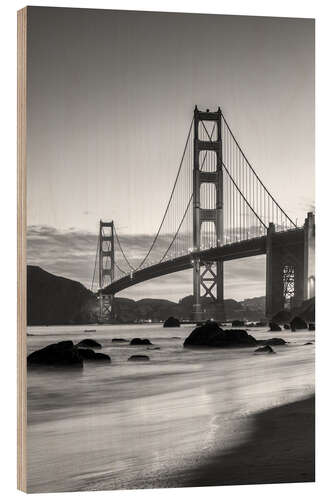 Quadro de madeira Golden Gate Bridge sunrise