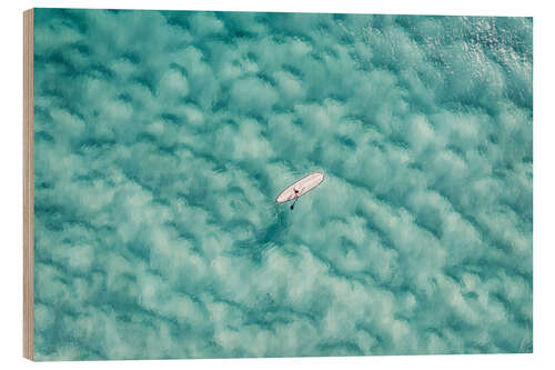 Quadro de madeira Paddleboarding in the ocean