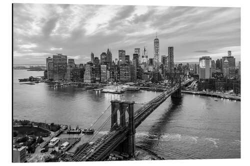 Tableau en aluminium New York Skyline and Brooklyn Bridge