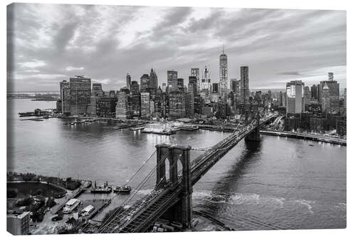 Canvas-taulu New York Skyline and Brooklyn Bridge