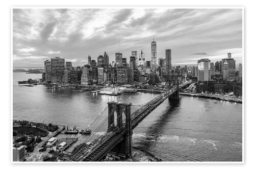 Poster New York Skyline and Brooklyn Bridge