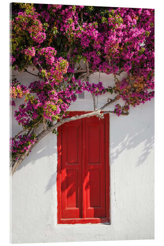 Quadro em acrílico Red door in Mykonos, Greece