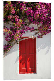 Stampa su vetro acrilico Red door in Mykonos, Greece - Matteo Colombo