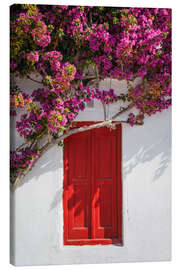 Canvas print Red door in Mykonos, Greece - Matteo Colombo
