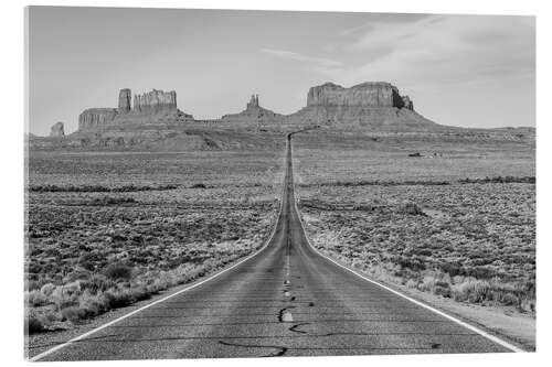 Acrylic print Road to the Monument Valley, Arizona