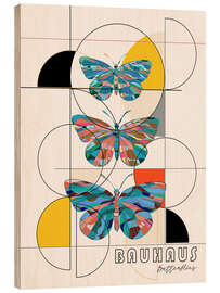 Wood print Bauhaus Butterflies - CatsAndDotz