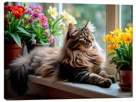 Lienzo Maine Coon cat relaxing - nobelart