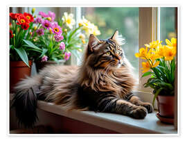 Obraz Maine Coon cat relaxing - nobelart