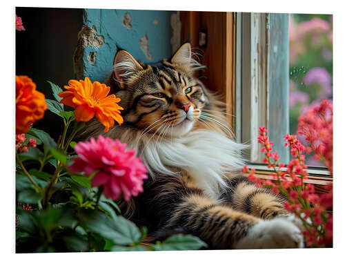 Quadro em PVC Maine Coon cat at the window