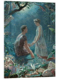 Acrylglas print Hermia and Lysander, A Midsummer Night's Dream - John Simmons