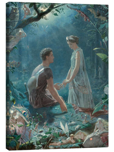 Tableau sur toile Hermia and Lysander, A Midsummer Night's Dream - John Simmons