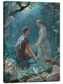 Tableau sur toile Hermia and Lysander, A Midsummer Night's Dream - John Simmons
