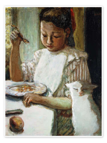 Poster Kleinkind und Katze, 1906