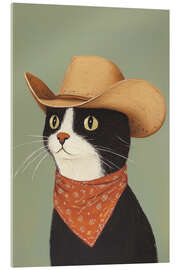 Acrylglasbild Cowboy Black Cat - Melloi Art