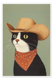 Wall print Cowboy Black Cat - Melloi Art