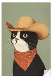 Wandsticker Cowboy Black Cat - Melloi Art