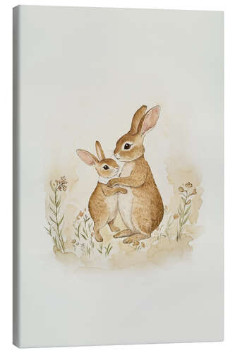 Quadro em tela Rabbit mother and child