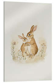 Cuadro de plexi-alu Rabbit mother and child