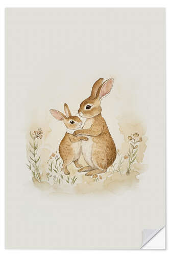 Wall sticker Rabbit mother and child