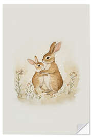 Sisustustarra Rabbit mother and child