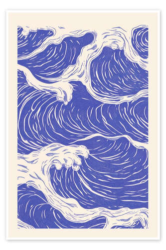 Poster Blue Ocean Waves