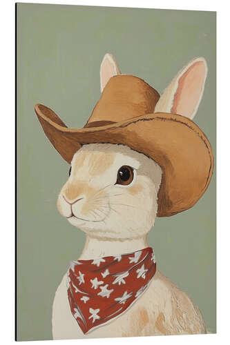 Aluminium print Cowboy Bunny