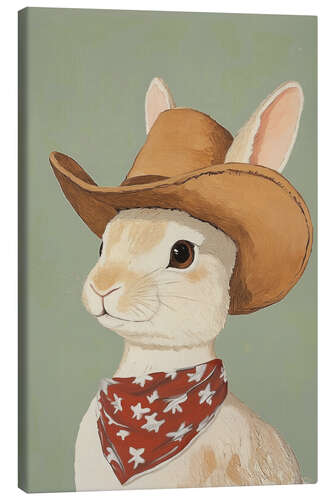 Leinwandbild Cowboy Bunny