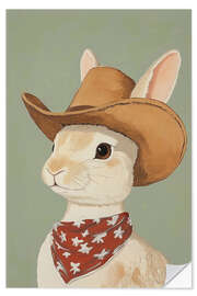 Wandsticker Cowboy Bunny
