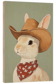 Trätavla Cowboy Bunny