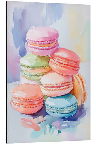 Tableau en aluminium Macarons colorés