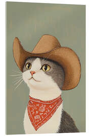 Acrylic print Cowboy British Shorthair Cat - Melloi Art