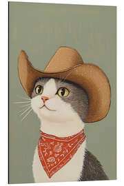 Alubild Britisch Kurzhaar Cowboy Katze - Melloi Art