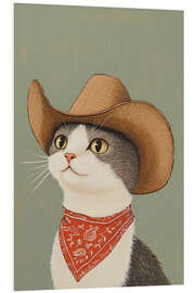 Hartschaumbild Britisch Kurzhaar Cowboy Katze - Melloi Art