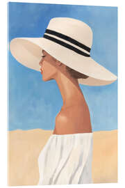 Acrylic print Lady with sun hat