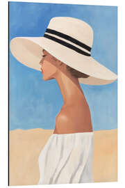 Cuadro de aluminio Lady with sun hat
