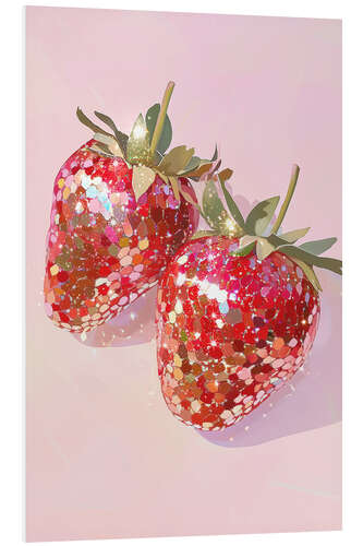 PVC-tavla Glittering Strawberries