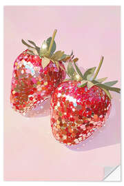 Wandsticker Glitzernde Erdbeeren