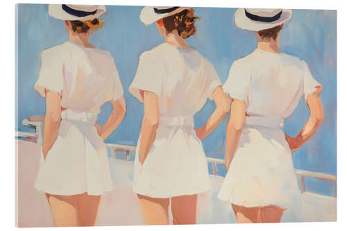 Tableau en verre acrylique Dames en robes blanches