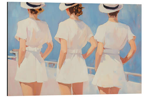 Aluminium print Ladies in white dresses