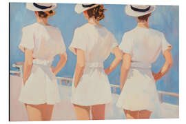Aluminium print Ladies in white dresses