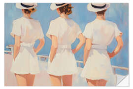 Naklejka na ścianę Ladies in white dresses