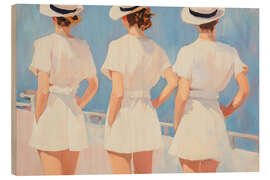 Puutaulu Ladies in white dresses