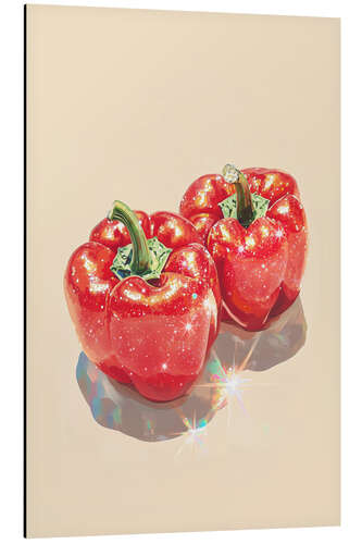 Print på aluminium Sparkling Red Bell Peppers