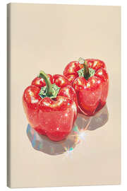 Canvastavla Sparkling Red Bell Peppers